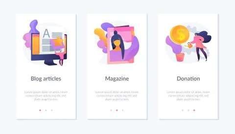 Website media elements app interface template. Stock Illustration