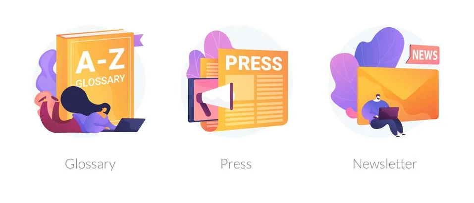 Website media elements vector concept metaphors. Stock Illustration