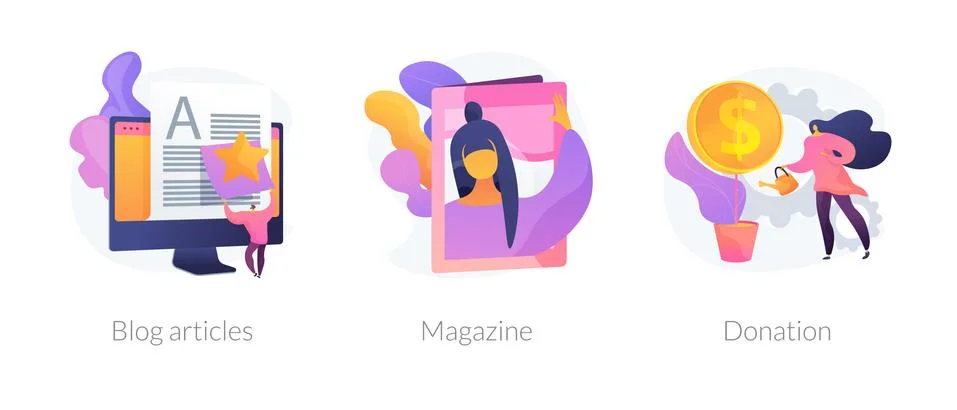 Website media elements vector concept metaphors. Illustrazione stock