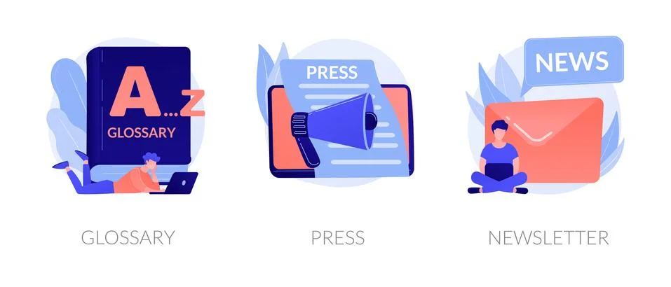 Website media elements vector concept metaphors. Stock Illustration