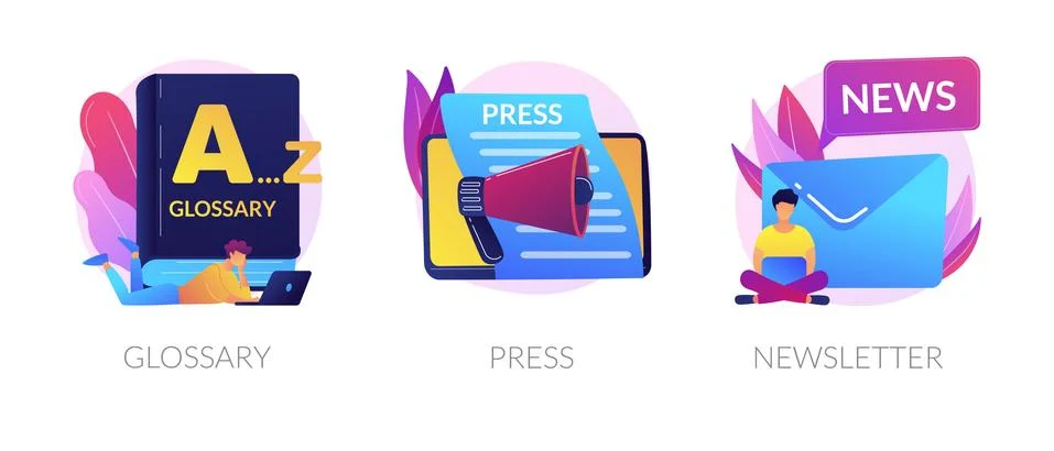 Website media elements vector concept metaphors. 스톡 일러스트