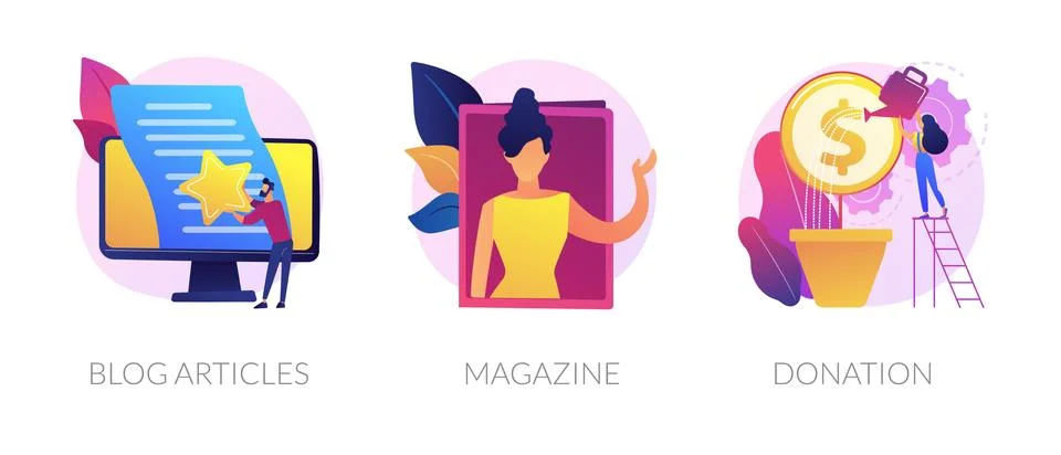 Website media elements vector concept metaphors. Stock Illustration