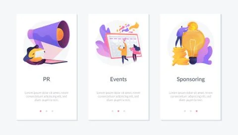 Website media elements webpage template. Stock Illustration