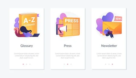 Website media elements webpage template. Stock Illustration