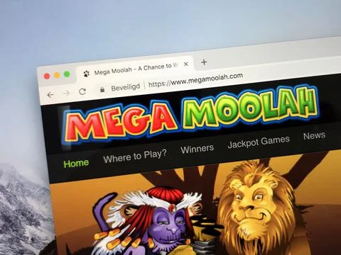 Website of Mega Moolah Stock Photos