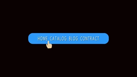 Website menu animation blue button with finger cursor links 4k ultra hd. Bl.. Stock Footage 321445511