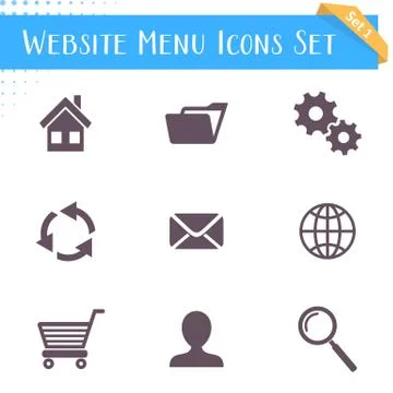 Website menu icons Illustration