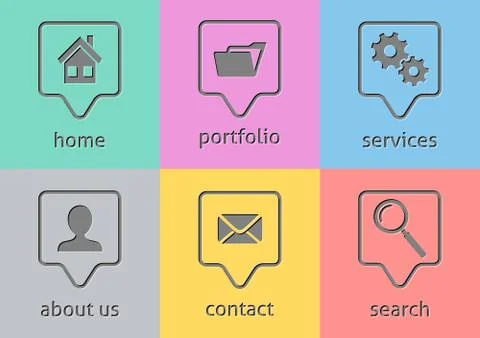 Website menu icons イラスト素材