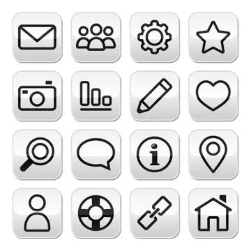 Website menu, internet navigation stroke buttons Stock Illustration