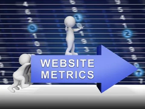 Website Metrics Business Site Analytics 3d Rendering Stock Illustration