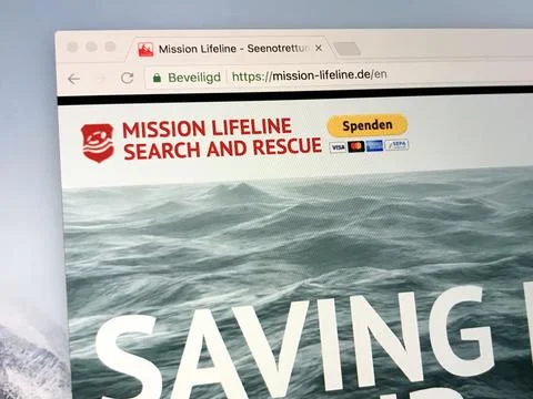 Website of Mission Lifeline Stock Photos