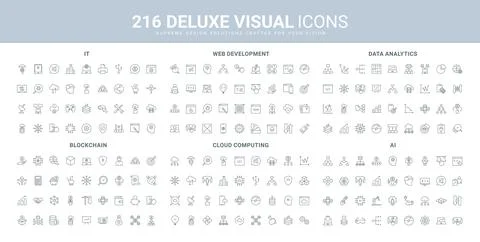 Website, mobile app development, data analysis by artificial intelligence line イラスト素材