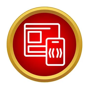 Website mobile phone adaptive responsive design icon Stock Illustration
