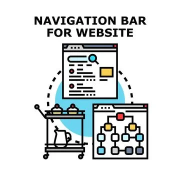 Website navigation bar for digital content development 스톡 일러스트