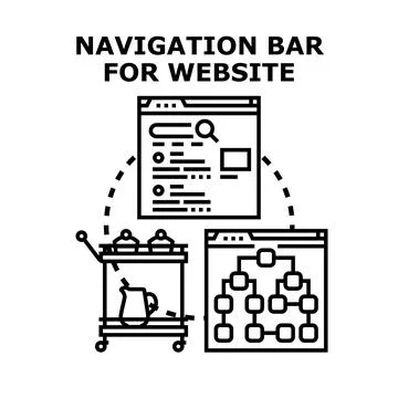 Website navigation bar for digital content development Stock Illustration