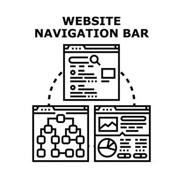 Website navigation bar for digital layout planning Stock Illustration