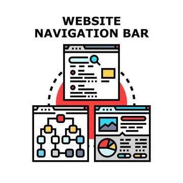 Website navigation bar for digital layout planning Stock Illustration