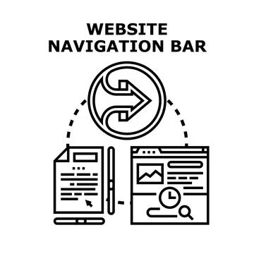 Website navigation bar for digital user experience Stock Illustration