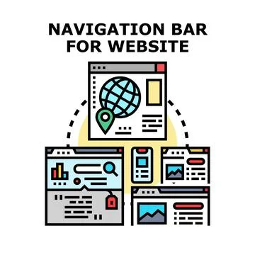 Website navigation bar for digital user interface イラスト素材