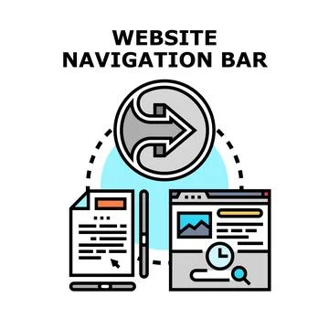 Website navigation bar for digital user experience Stock Illustration