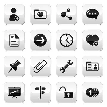 Website navigation buttons set Stock Illustration