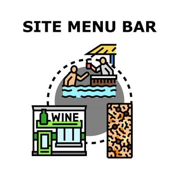 Website navigation experience menu bar concept 스톡 일러스트