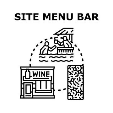 Website navigation experience menu bar concept 스톡 일러스트
