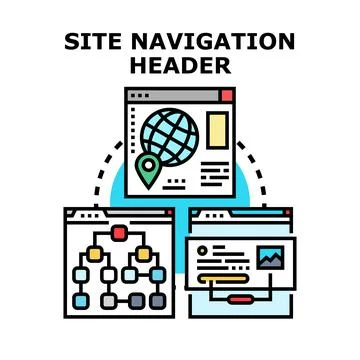 Website navigation header structure layout development Stockillustratie