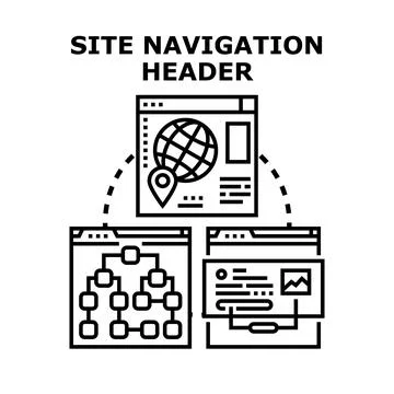 Website navigation header structure layout development イラスト素材