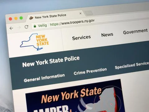 Website of The New York State Police Stock Photos
