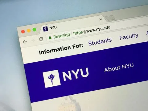 Website of New York University or NYU, Stock Photos