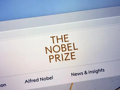 Website of The Nobel Prize. Fotos de archivo