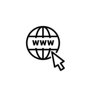 Website online internet icon vector global url. Web url icon Stock Illustration