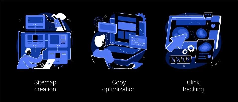 Website optimization abstract concept vector illustrations. 스톡 일러스트