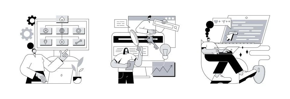 Website optimization abstract concept vector illustrations. 스톡 일러스트