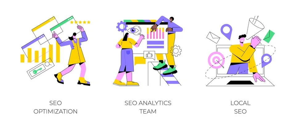 Website optimization abstract concept vector illustrations. 스톡 일러스트
