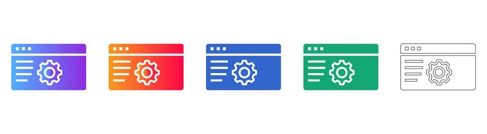 Website Optimization Gear Icons Stock Illustration