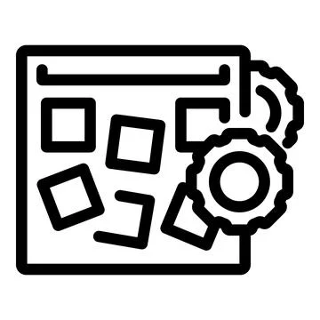 Website optimization with gears rotating representing development process イラスト素材