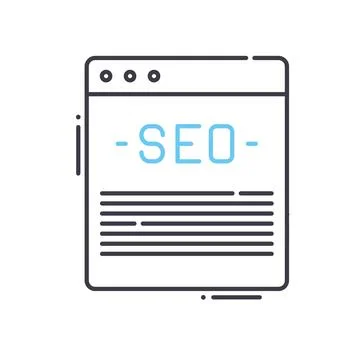 Website optimization line icon, outline symbol, vector illustration, concept Illustrazione stock