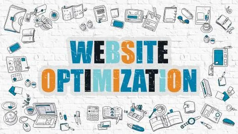 Website Optimization in Multicolor. Doodle Design Illustrazione stock