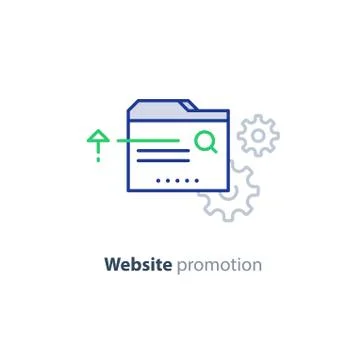 Website optimization services, promotion and development concept icon Illustrazione stock
