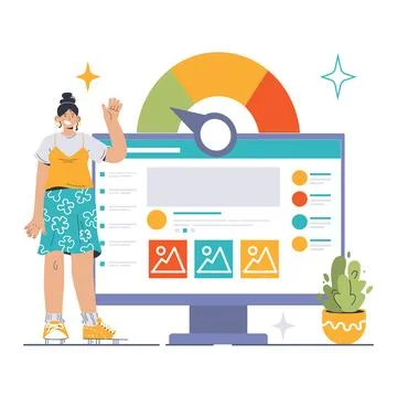 Website Optimization set. Flat vector illustration. Stock Illustration