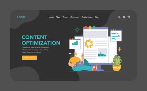 Website Optimization set. Flat vector illustration. Stock Illustration