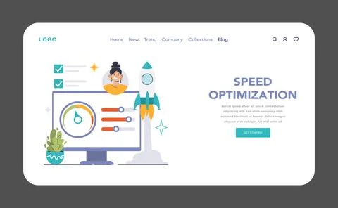 Website Optimization set. Flat vector illustration. Stock Illustration