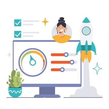 Website Optimization set. Flat vector illustration. Stock Illustration