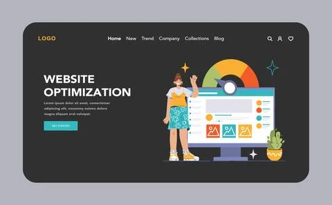 Website Optimization set. Flat vector illustration. Stock Illustration
