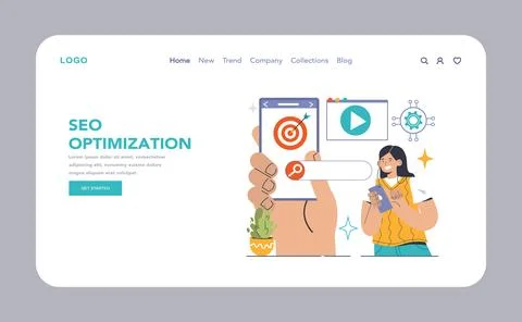 Website Optimization set. Flat vector illustration. Stock Illustration