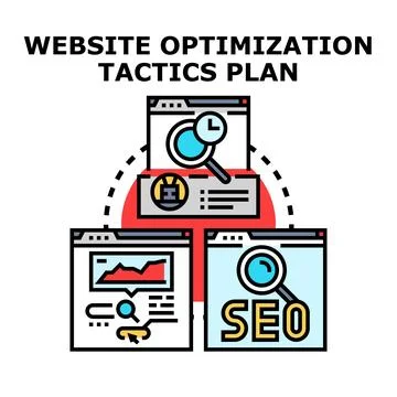Website optimization tactics plan developing effective seo strategy 스톡 일러스트