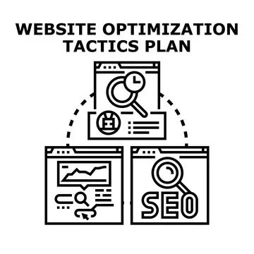 Website optimization tactics plan developing effective seo strategy 库存插图