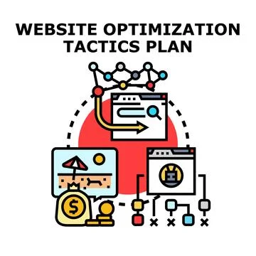 Website optimization tactics plan for online business success 스톡 일러스트